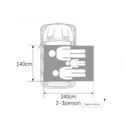 Dimensions tente de toit déployante 2 à 3 personnes avec toit souple