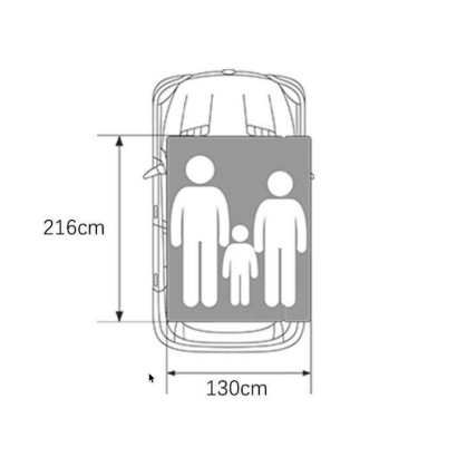 Tente de toit rigide 130 cm large 2 places