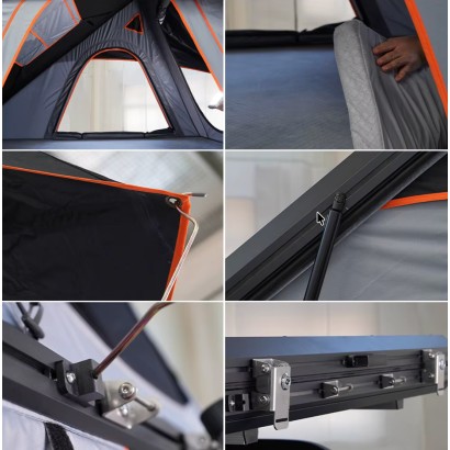 Détails Tente de toit rigide 2 places