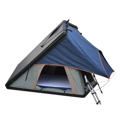 Tente de toit rigide 2 places - ouverte avec son auvent
