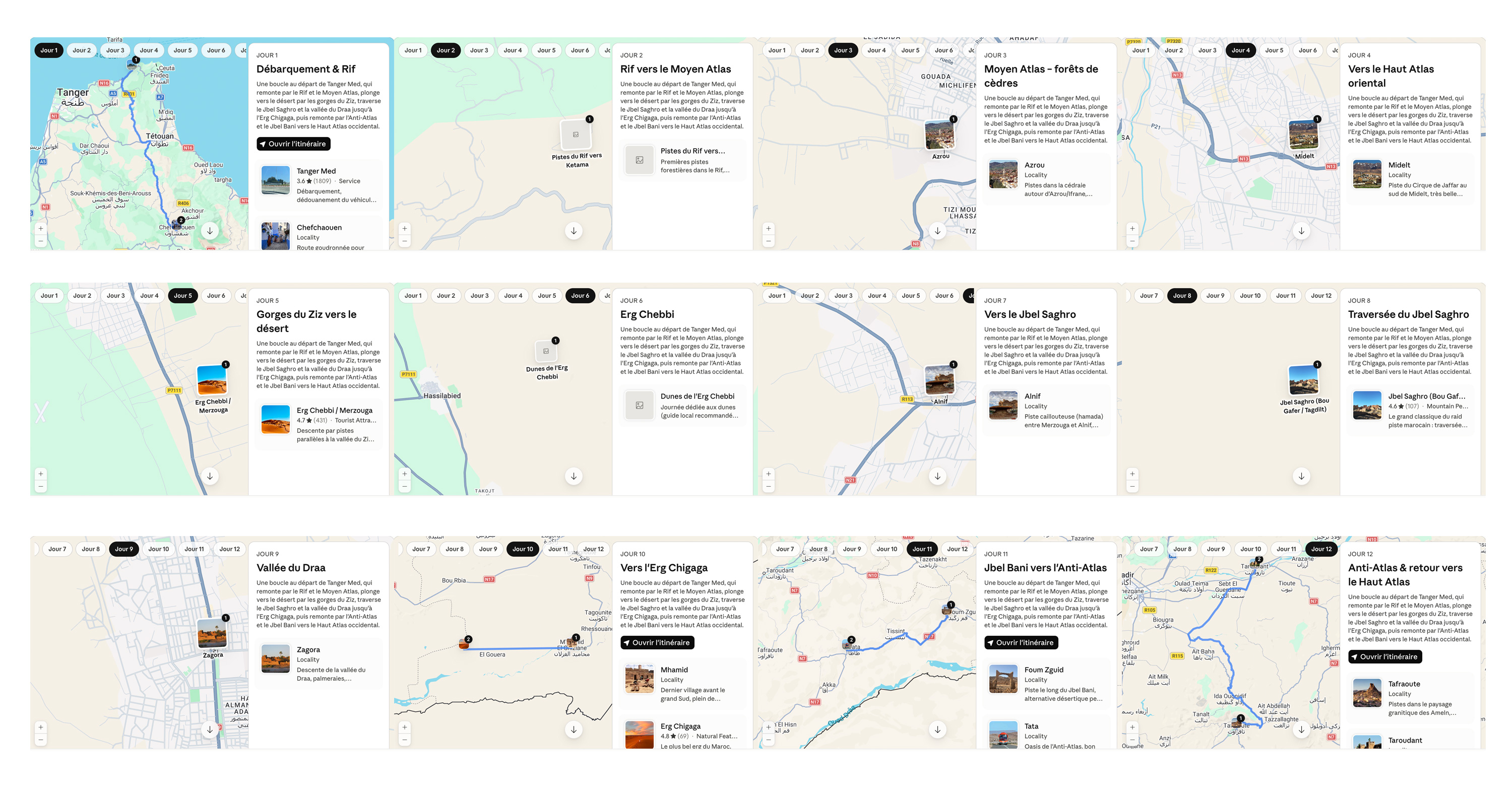 parcours maroc 4x4 avec tente de toit