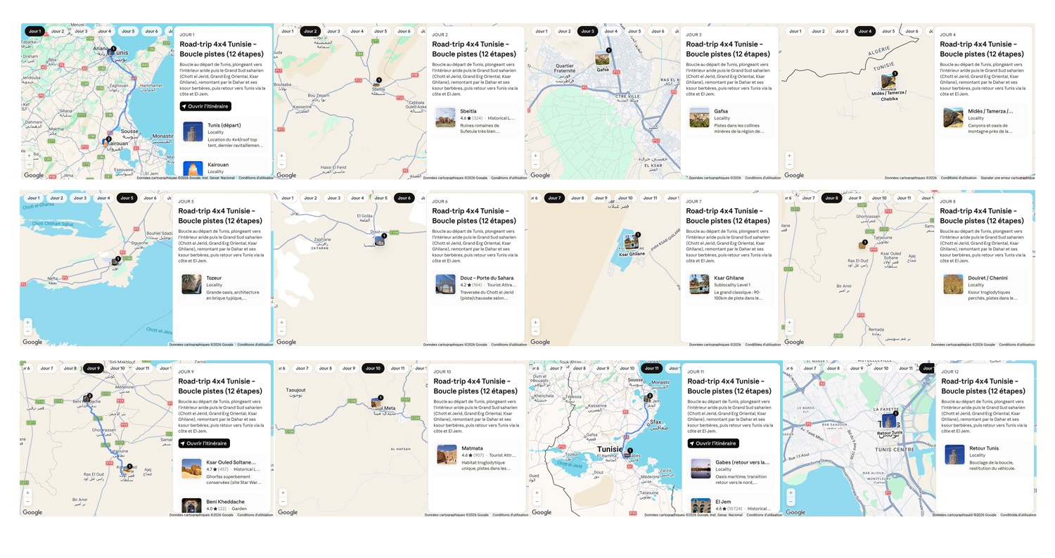 Parcours Tunisie 4x4 et tente de toit