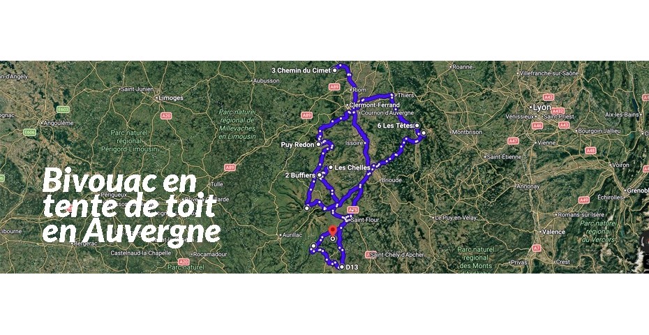 L'Auvergne en tente de toit, ça vous tente ? Voici la carte !